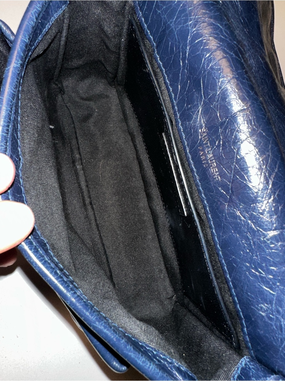Saint Laurent Niki Baby Bag in Navy Blue Leather - Picture 15 of 16